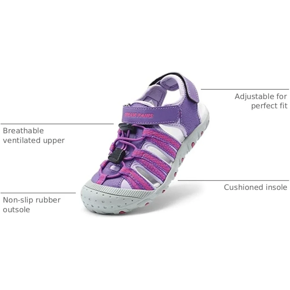 Dream Pairs Kids Athletic Sandals Purple Toddler Size 8 Water Shoes